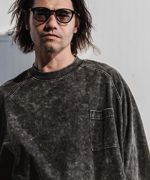 CAMBIO(カンビオ)の「mt10184- Snow Wash Half Sleeve Pocket Tee Tシャツ(CMP-261-007)(Tシャツ/カットソー・メンズ・ブラック/ブルー/グレイッシュベージュ・S/M/L)」の6枚目の写真