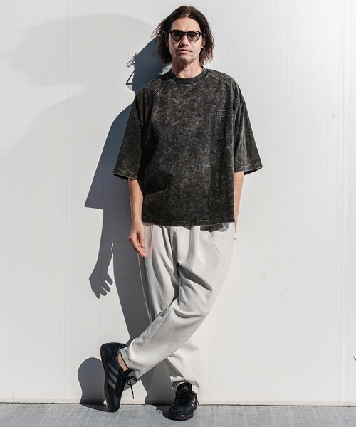 CAMBIO(カンビオ)の「mt10184- Snow Wash Half Sleeve Pocket Tee Tシャツ(CMP-261-007)(Tシャツ/カットソー・メンズ・ブラック/ブルー/グレイッシュベージュ・S/M/L)」の8枚目の写真