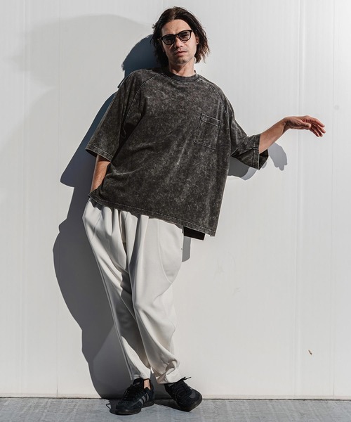 CAMBIO(カンビオ)の「mt10184- Snow Wash Half Sleeve Pocket Tee Tシャツ(CMP-261-007)(Tシャツ/カットソー・メンズ・ブラック/ブルー/グレイッシュベージュ・S/M/L)」の9枚目の写真