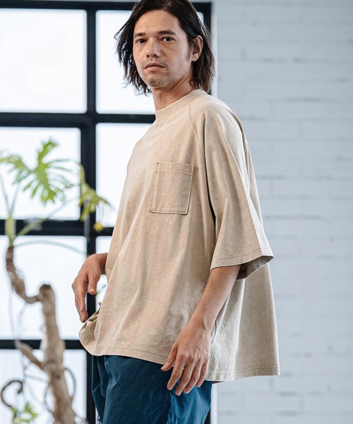 CAMBIO(カンビオ)の「mt10184- Snow Wash Half Sleeve Pocket Tee Tシャツ(CMP-261-007)(Tシャツ/カットソー・メンズ・ブラック/ブルー/グレイッシュベージュ・S/M/L)」の10枚目の写真