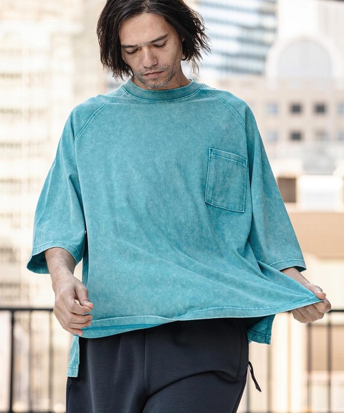 CAMBIO(カンビオ)の「mt10184- Snow Wash Half Sleeve Pocket Tee Tシャツ(CMP-261-007)(Tシャツ/カットソー・メンズ・ブラック/ブルー/グレイッシュベージュ・S/M/L)」の16枚目の写真