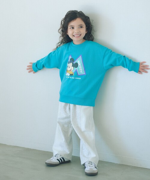 green label relaxing（グリーンレーベルリラクシング）の「裏毛 切り替え ワイドパンツ / キッズ  100cm-160cm（スウェットパンツ・キッズ・グレー系/ライトグレー・150cm/140cm/160cm/110cm/120cm/130cm/100cm）」の5枚目の写真