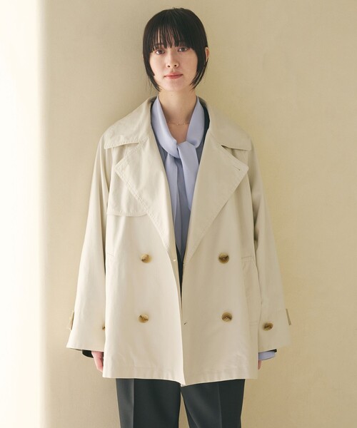 BEAUTY&YOUTH UNITED ARROWS（ビューティーアンドユースユナイテッドアローズ）の「コットンブレンド ミドルトレンチコート（トレンチコート・レディース・ベージュ/オフホワイト・S/M/XS）」の3枚目の写真