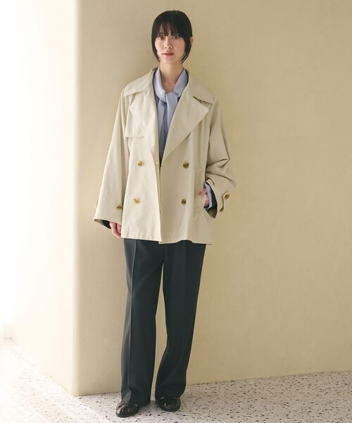 BEAUTY&YOUTH UNITED ARROWS（ビューティーアンドユースユナイテッドアローズ）の「コットンブレンド ミドルトレンチコート（トレンチコート・レディース・ベージュ/オフホワイト・S/M/XS）」の5枚目の写真