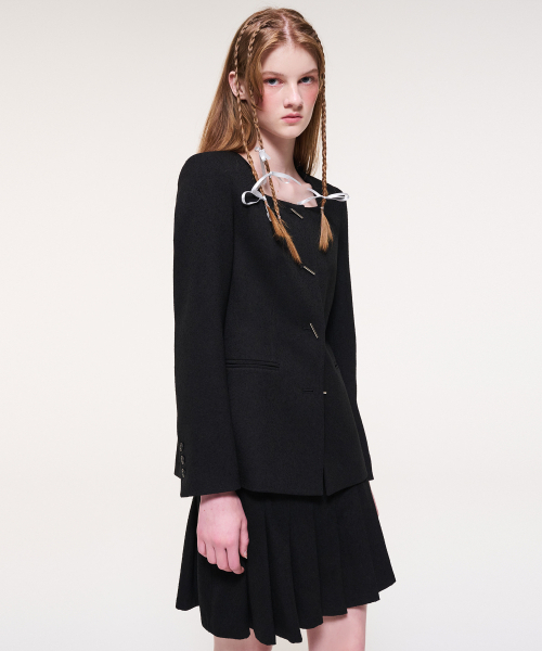 ETMON（エトモン）の「Pleats Chain Tweed Mini Skirt, Black（スカート・レディース・その他・M）」の3枚目の写真