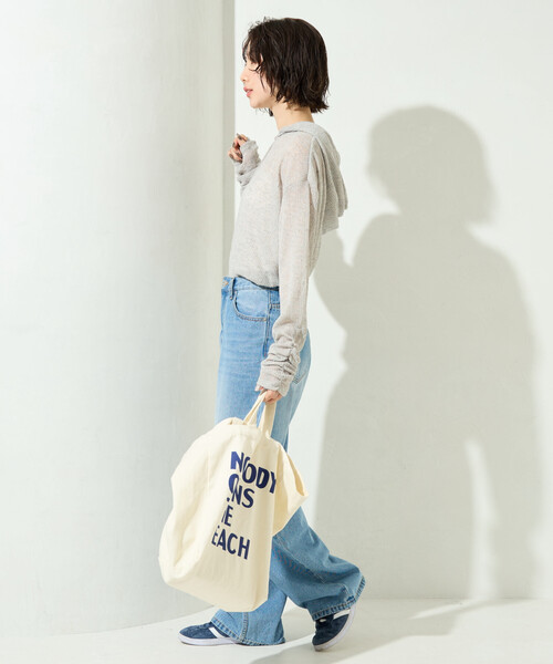 FREAK'S STORE(フリークスストア)の「限定展開 シアー ワッフル フード ロンTEE(Tシャツ/カットソー・レディース・オフホワイト/ライトグリーン/ブラック/グレー・フリ-)」の8枚目の写真