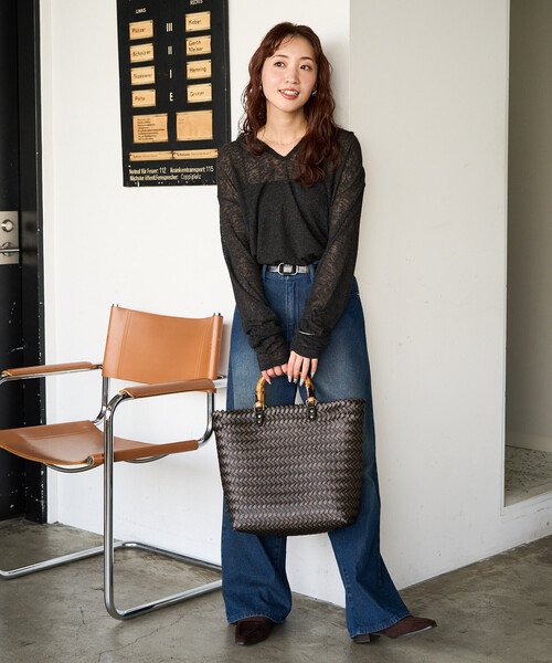 FREAK'S STORE(フリークスストア)の「限定展開 シアー ワッフル フード ロンTEE(Tシャツ/カットソー・レディース・オフホワイト/ライトグリーン/ブラック/グレー・フリ-)」の14枚目の写真