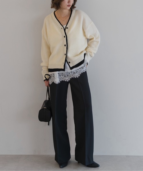 セール】レイヤード風バイカラーカーディガン（カーディガン/ボレロ