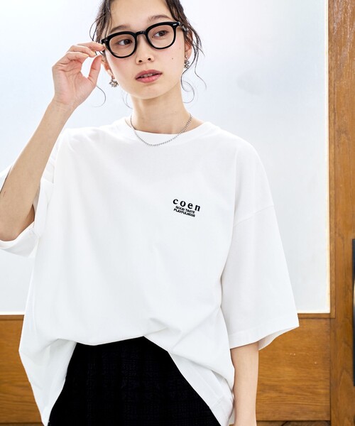 セール】coen（コーエン）ロゴ刺繍 ユニT（Tシャツ/カットソー）｜coen