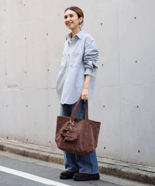 FRAMeWORK（フレームワーク）の「≪追加≫YA GOOD IDEAS GOOD NEWS BIG&MINI トートM　2（トートバッグ・レディース・モカ/ブラウン・FREE）」の4枚目の写真