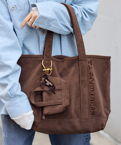 FRAMeWORK（フレームワーク）の「≪追加≫YA GOOD IDEAS GOOD NEWS BIG&MINI トートM　2（トートバッグ・レディース・モカ/ブラウン・FREE）」の6枚目の写真