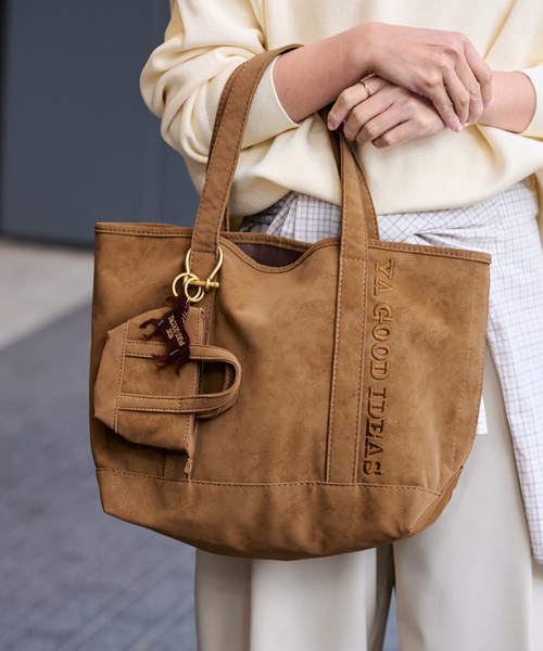 FRAMeWORK（フレームワーク）の「≪追加≫YA GOOD IDEAS GOOD NEWS BIG&MINI トートM　2（トートバッグ・レディース・モカ/ブラウン・FREE）」の21枚目の写真