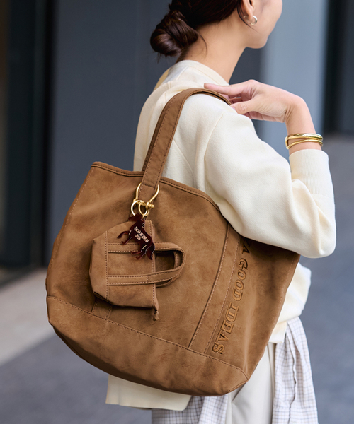 FRAMeWORK（フレームワーク）の「≪追加≫YA GOOD IDEAS GOOD NEWS BIG&MINI トートM　2（トートバッグ・レディース・モカ/ブラウン・FREE）」の22枚目の写真