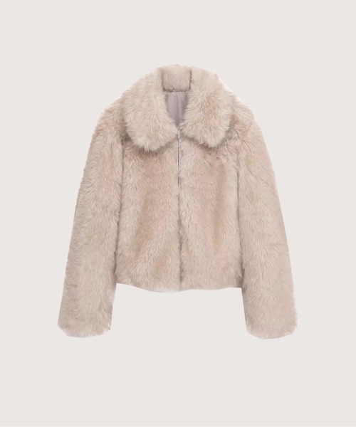 Cozy Faux Fur Zip Jacket（ムートンコート）｜LA POMME petit（ラポミ