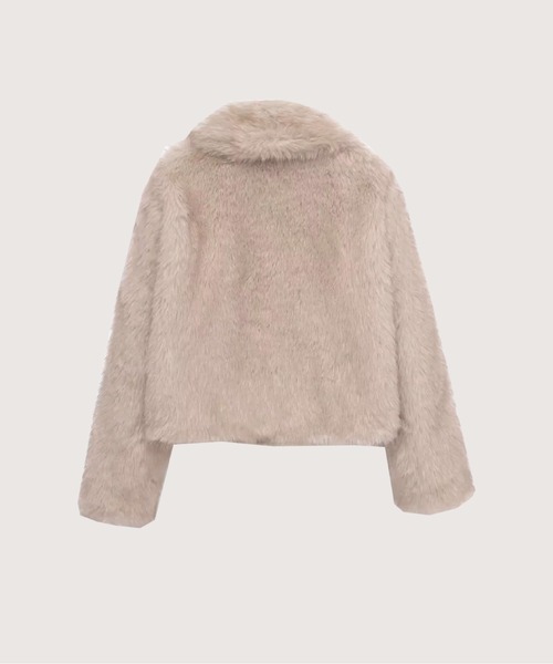 LA POMME petit(ラポミ・プチ)の「Cozy Faux Fur Zip Jacket(ムートンコート・レディース・アイボリー・LARGE/MEDIUM/SMALL/X-SMALL)」の5枚目の写真