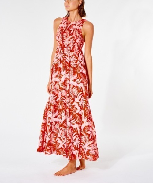 rip curl（リップカール）の「【RIPCURL（リップカール）】SUN RAYS MAXI DRESS/ボタニカル柄　ノースリーブ　ロングワンピース・マキシ丈サマードレス（ワンピース・レディース・レッド・X-SMALL）」の2枚目の写真