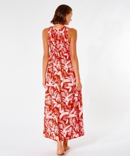 rip curl（リップカール）の「【RIPCURL（リップカール）】SUN RAYS MAXI DRESS/ボタニカル柄　ノースリーブ　ロングワンピース・マキシ丈サマードレス（ワンピース・レディース・レッド・X-SMALL）」の3枚目の写真