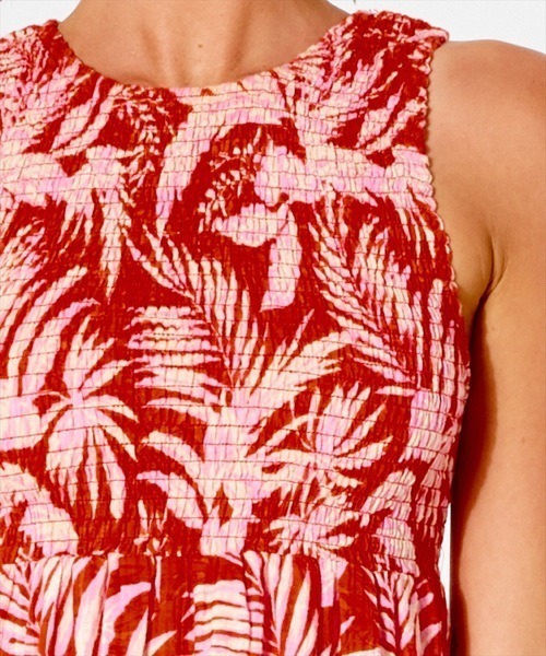 rip curl（リップカール）の「【RIPCURL（リップカール）】SUN RAYS MAXI DRESS/ボタニカル柄　ノースリーブ　ロングワンピース・マキシ丈サマードレス（ワンピース・レディース・レッド・X-SMALL）」の4枚目の写真