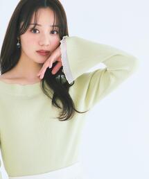 PROPORTION BODY DRESSING | ＜ウォッシャブル/UVカット＞シアー切り替えボートネックニット / 1216170207(ニット/セーター)