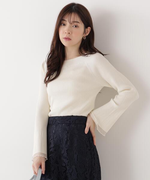 PROPORTION BODY DRESSING（プロポーションボディドレッシング）の「＜ウォッシャブル/UV＞シアー切り替えボートネックニット / 1216170207（ニット/セーター・レディース・イエロー/パープル/ホワイト系その他/ブルー・MEDIUM/SMALL）」の6枚目の写真