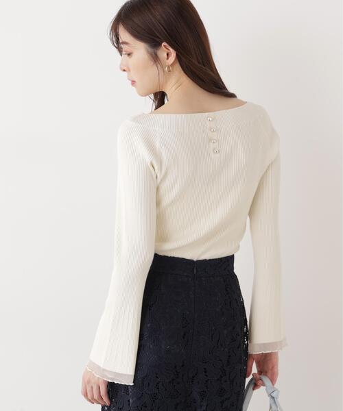 PROPORTION BODY DRESSING（プロポーションボディドレッシング）の「＜ウォッシャブル/UV＞シアー切り替えボートネックニット / 1216170207（ニット/セーター・レディース・イエロー/パープル/ホワイト系その他/ブルー・MEDIUM/SMALL）」の7枚目の写真