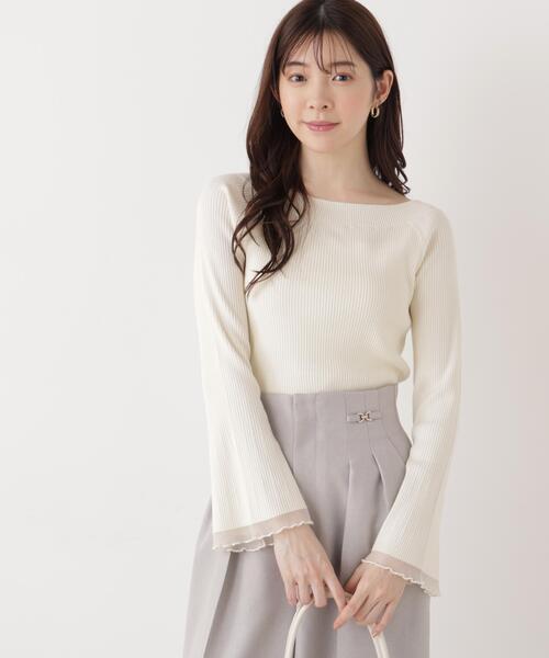 PROPORTION BODY DRESSING（プロポーションボディドレッシング）の「＜ウォッシャブル/UV＞シアー切り替えボートネックニット / 1216170207（ニット/セーター・レディース・イエロー/パープル/ホワイト系その他/ブルー・MEDIUM/SMALL）」の9枚目の写真