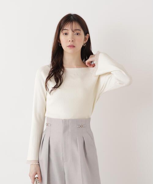 PROPORTION BODY DRESSING（プロポーションボディドレッシング）の「＜ウォッシャブル/UV＞シアー切り替えボートネックニット / 1216170207（ニット/セーター・レディース・イエロー/パープル/ホワイト系その他/ブルー・MEDIUM/SMALL）」の10枚目の写真