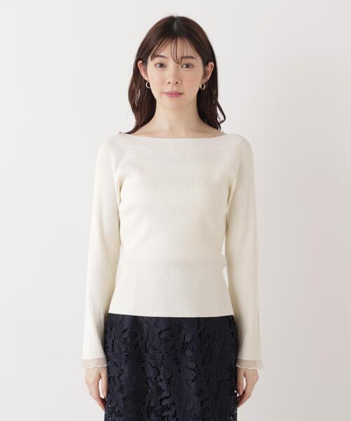 PROPORTION BODY DRESSING（プロポーションボディドレッシング）の「＜ウォッシャブル/UVカット＞シアー切り替えボートネックニット / 1216170207（ニット/セーター・レディース・イエロー/パープル/ホワイト系その他/ブルー・MEDIUM/SMALL）」の15枚目の写真