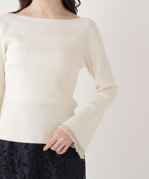 PROPORTION BODY DRESSING（プロポーションボディドレッシング）の「＜ウォッシャブル/UV＞シアー切り替えボートネックニット / 1216170207（ニット/セーター・レディース・イエロー/パープル/ホワイト系その他/ブルー・MEDIUM/SMALL）」の12枚目の写真