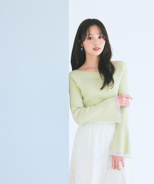 PROPORTION BODY DRESSING（プロポーションボディドレッシング）の「＜ウォッシャブル/UV＞シアー切り替えボートネックニット / 1216170207（ニット/セーター・レディース・イエロー/パープル/ホワイト系その他/ブルー・MEDIUM/SMALL）」の16枚目の写真