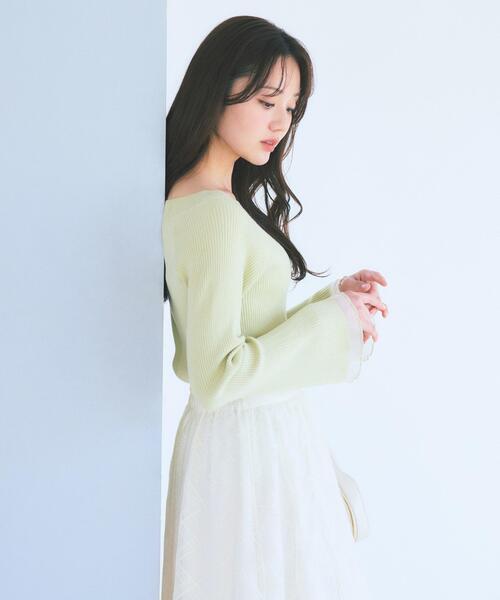 PROPORTION BODY DRESSING（プロポーションボディドレッシング）の「＜ウォッシャブル/UV＞シアー切り替えボートネックニット / 1216170207（ニット/セーター・レディース・イエロー/パープル/ホワイト系その他/ブルー・MEDIUM/SMALL）」の17枚目の写真