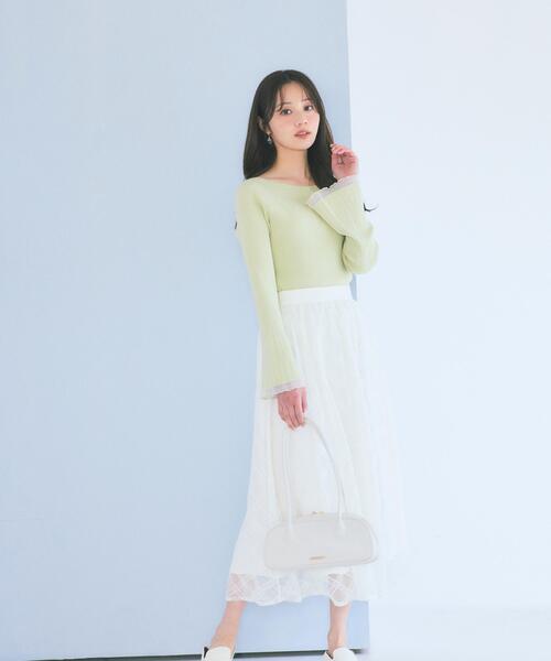 PROPORTION BODY DRESSING（プロポーションボディドレッシング）の「＜ウォッシャブル/UV＞シアー切り替えボートネックニット / 1216170207（ニット/セーター・レディース・イエロー/パープル/ホワイト系その他/ブルー・MEDIUM/SMALL）」の18枚目の写真