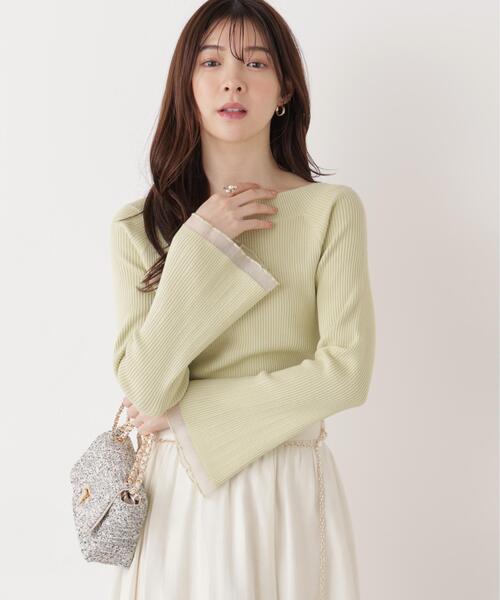 PROPORTION BODY DRESSING（プロポーションボディドレッシング）の「＜ウォッシャブル/UV＞シアー切り替えボートネックニット / 1216170207（ニット/セーター・レディース・イエロー/パープル/ホワイト系その他/ブルー・MEDIUM/SMALL）」の19枚目の写真