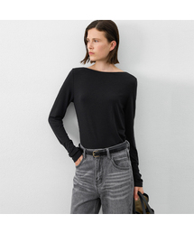 ESSENTIAL BOAT NECK SLIM TEE(T-7093)