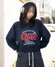 WEGO【26年春新作】/襟付きグラフィックショートスウェット
