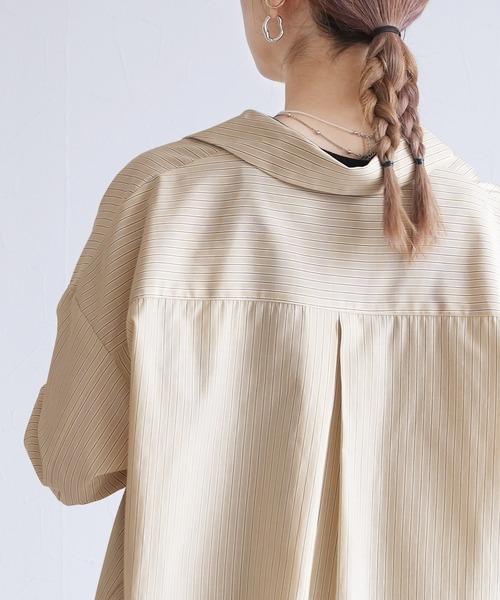 reca(レカ)の「ストライプスッキパーブラウス(シャツ/ブラウス・レディース・サックスブルー/ベージュ/ホワイト・M)」の6枚目の写真