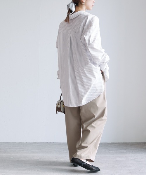 reca(レカ)の「ストライプスッキパーブラウス(シャツ/ブラウス・レディース・サックスブルー/ベージュ/ホワイト・M)」の18枚目の写真