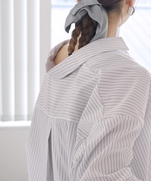 reca(レカ)の「ストライプスッキパーブラウス(シャツ/ブラウス・レディース・サックスブルー/ベージュ/ホワイト・M)」の17枚目の写真