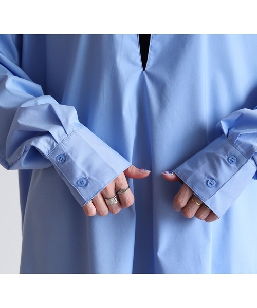 reca(レカ)の「ストライプスッキパーブラウス(シャツ/ブラウス・レディース・サックスブルー/ベージュ/ホワイト・M)」の22枚目の写真