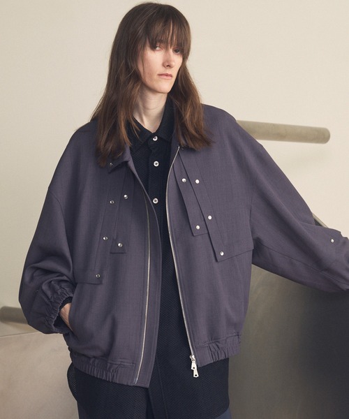 MAISON SPECIAL(メゾンスペシャル)の「《UNISEX》Yoke Rivets Prime-Over Blouson/ヨークリベットプライムオーバーブルゾン【MAISON SPECIAL/メゾンスペシャル】(ブルゾン・メンズ・ブラック/チャコールグレー・2/1/0)」の1枚目の写真
