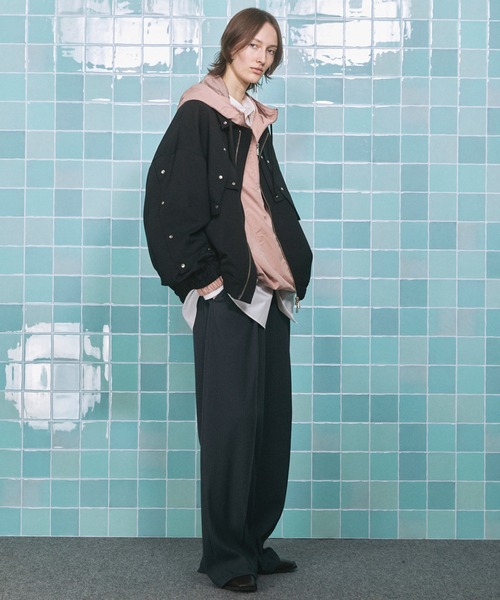 MAISON SPECIAL(メゾンスペシャル)の「《UNISEX》Yoke Rivets Prime-Over Blouson/ヨークリベットプライムオーバーブルゾン【MAISON SPECIAL/メゾンスペシャル】(ブルゾン・メンズ・ブラック/チャコールグレー・2/1/0)」の3枚目の写真
