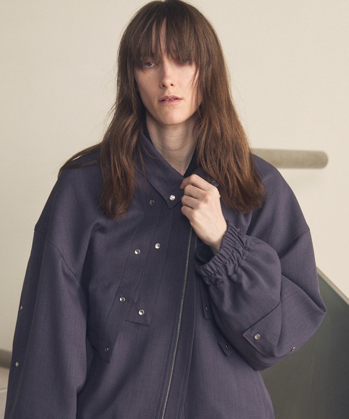 MAISON SPECIAL(メゾンスペシャル)の「《UNISEX》Yoke Rivets Prime-Over Blouson/ヨークリベットプライムオーバーブルゾン【MAISON SPECIAL/メゾンスペシャル】(ブルゾン・メンズ・ブラック/チャコールグレー・2/1/0)」の13枚目の写真