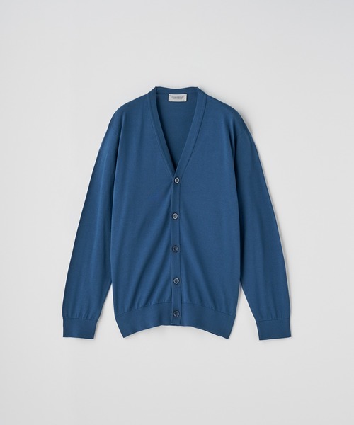 JOHN SMEDLEY(ジョンスメドレー)の「Vネック長袖コットンニットカーディガン(カーディガン/ボレロ・メンズ・ブルー系その他3・L/M)」の2枚目の写真