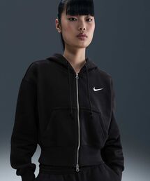 ナイキ スポーツウェア フェニックス フリース ウィメンズ ルーズ フルジップ クロップド パーカー / Nike Sportswear Phoenix Fleece Women's Loose Full-Zip Cropped Hoodie HV2427-010 Black