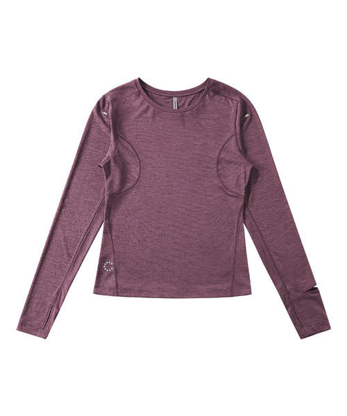 BUTTON SEOUL（ボタンソウル）の「[ウィメンズ]クイックドライセカンドスキンロングスリーブランニングテックTシャツ(6 COLORS)（Tシャツ/カットソー・レディース・カーキブラウン/ブラウン/オレンジ/パープル/オリーブ/ブラック・MEDIUM/LARGE/SMALL）」の6枚目の写真