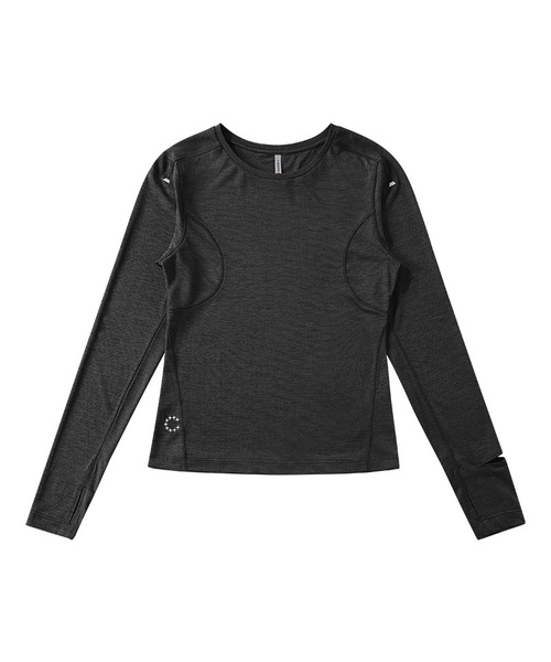 BUTTON SEOUL（ボタンソウル）の「[ウィメンズ]クイックドライセカンドスキンロングスリーブランニングテックTシャツ(6 COLORS)（Tシャツ/カットソー・レディース・カーキブラウン/ブラウン/オレンジ/パープル/オリーブ/ブラック・MEDIUM/LARGE/SMALL）」の2枚目の写真