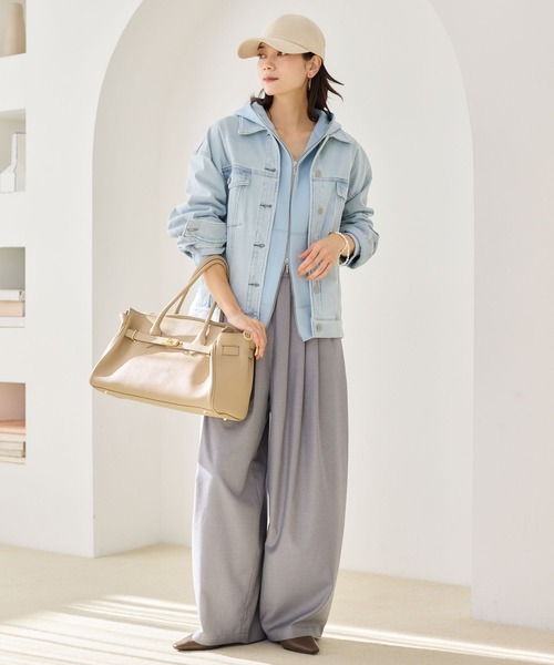 BARNYARDSTORM（バンヤードストーム）の「BARNYARDSTORM / ウエストボタンタタックパンツ / ハンドウォッシャブル（その他パンツ・レディース・ベージュ/グレー・S/M）」の4枚目の写真