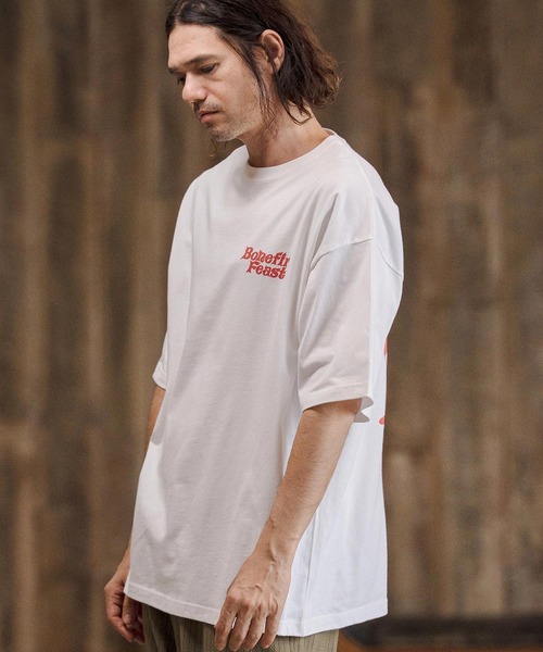 CAMBIO（カンビオ）の「mt10271- ビッグシルエットプリントT（Bonefire Feast） Tシャツ(CASD-177)（Tシャツ/カットソー・メンズ・ホワイト×ブルー/ホワイト×グリーン/ホワイト×レッド・XL/L/M/S）」の6枚目の写真