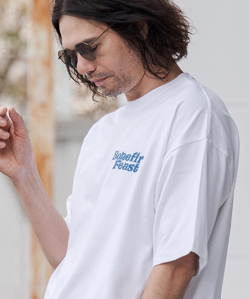 CAMBIO（カンビオ）の「mt10271- ビッグシルエットプリントT（Bonefire Feast） Tシャツ(CASD-177)（Tシャツ/カットソー・メンズ・ホワイト×ブルー/ホワイト×グリーン/ホワイト×レッド・XL/L/M/S）」の11枚目の写真