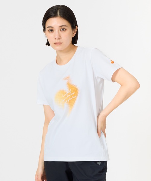 le coq sportif(ルコックスポルティフ)の「ルコックスポルティフ ヘランカ半袖Tシャツ(Tシャツ/カットソー・レディース・ネイビー/ホワイト/ローズ/ブルー・M/L/XL)」の2枚目の写真